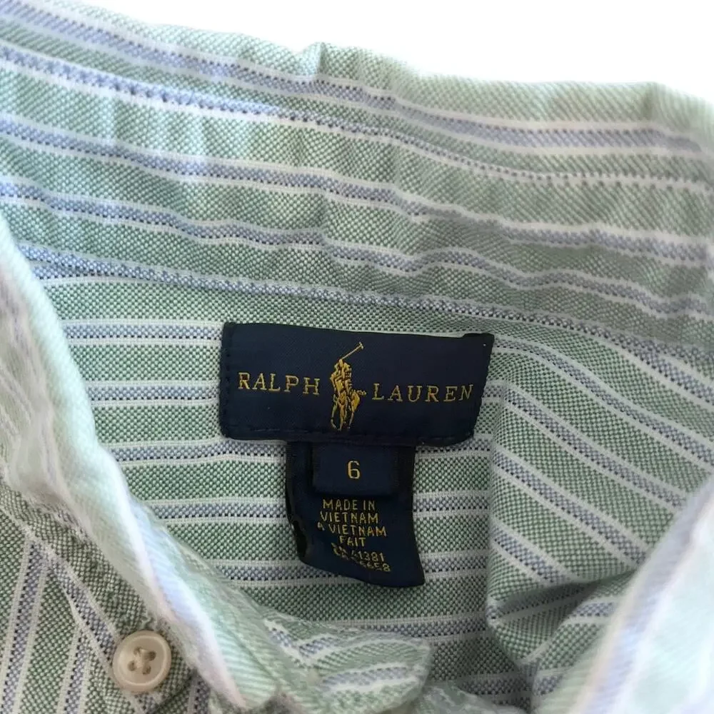 Ralph Lauren boys striped oxford shirt size 6
